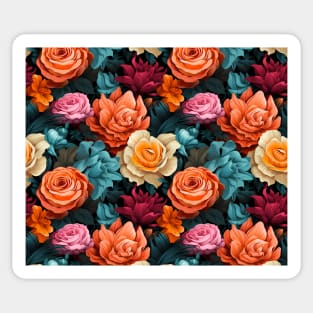 #8 Floral Pattern. Roses Flower Pattern. Sticker